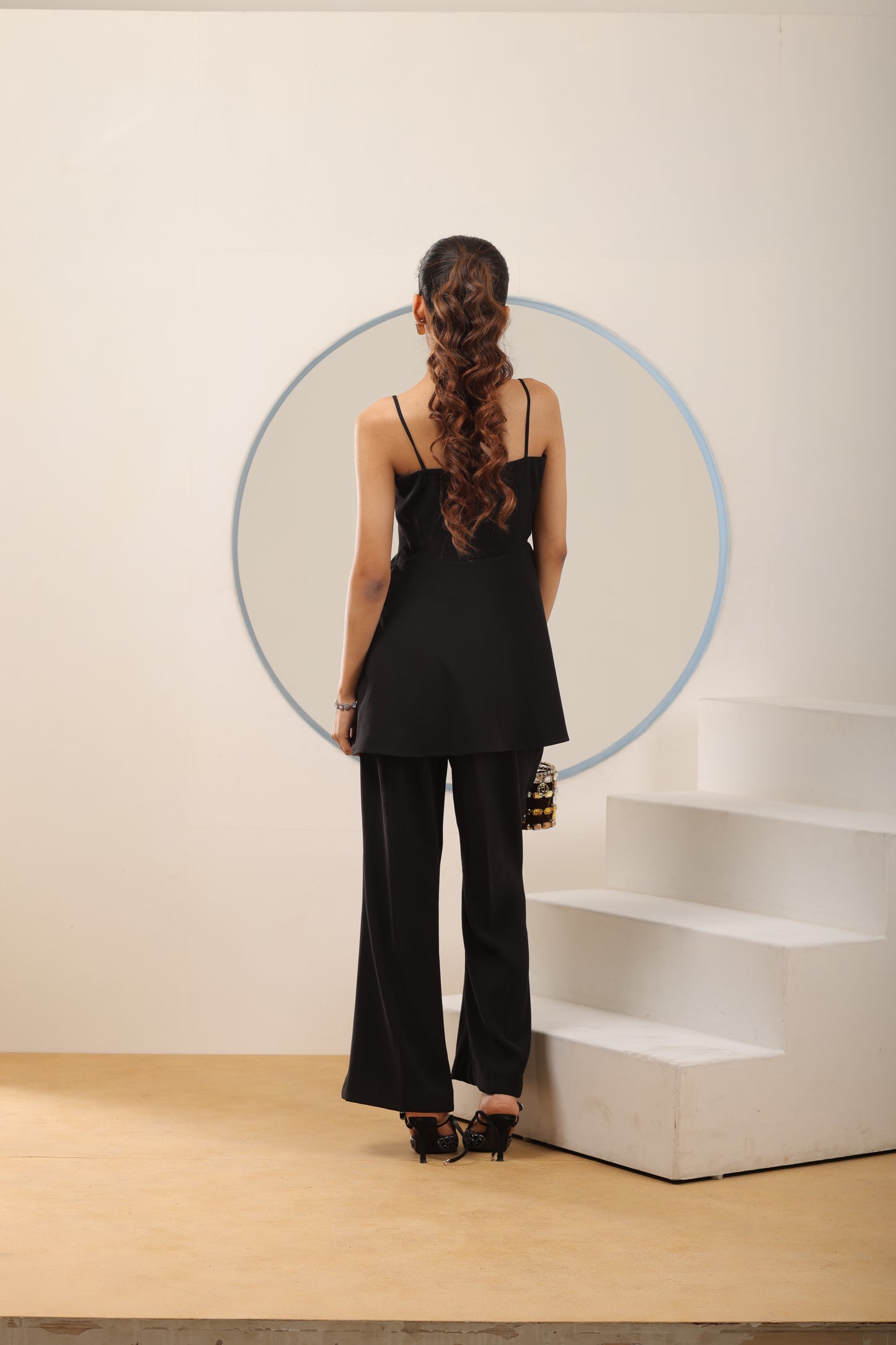 Noir Crystal Peplum Set
